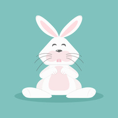 Easter bunny isolated on green background - Vector