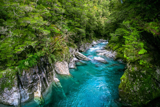 Stunning clear water, Blue pool the water from the fresh nature.