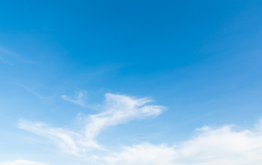 Blue sky with cloud, clean energy power, clear weather background