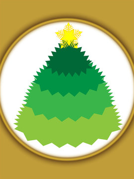 
Dise&ntilde;o de &aacute;rbol de Navidad en cuatro colores en degrade