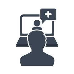 Online Consulting icon, Business Consulting, Business concept icon with add sign. Online Consulting icon and new, plus, positive symbol