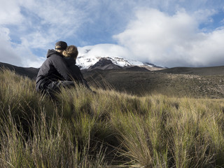 couple hiking at Chimborazo