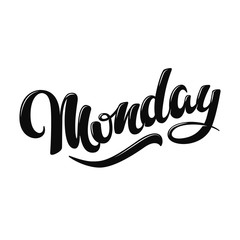Monday. Hand Drawn Lettering Style.