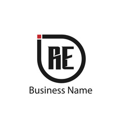 Initial Letter RE Logo Template Design