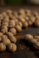 walnuts on a wooden background