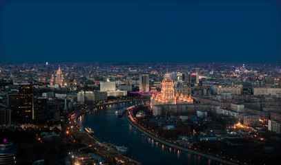 Fototapeta na wymiar night view of moscow
