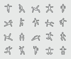 Line icons set for Body exercise