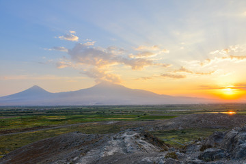 Sunset over Mount Ararat, Armenia