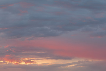 Naklejka na ściany i meble Mystical sunset background in pink and purple tones
