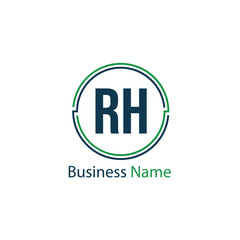 Initial Letter RH Logo Template Design
