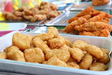 fried nuggets at street food