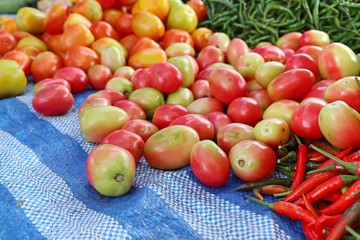 Fresh tomatoes in market