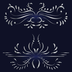 Elegant silver ornament in classic style