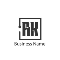 Initial Letter RK Logo Template Design