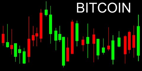 Financial chart Japanese candles with cryptocurrency