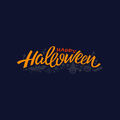 Happy halloween lettering design. Greeting vector illustration.