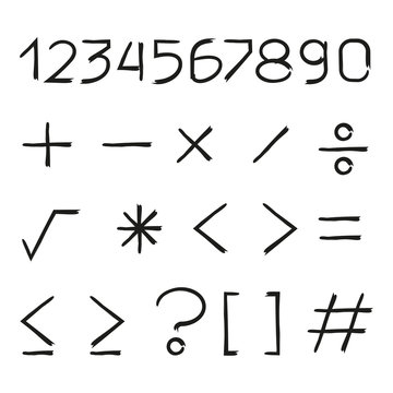 number and math symbols