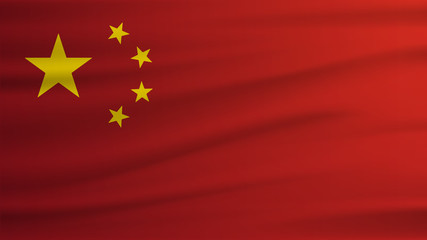 china flag Realistic waving flag. 3d shaded flag texture.	