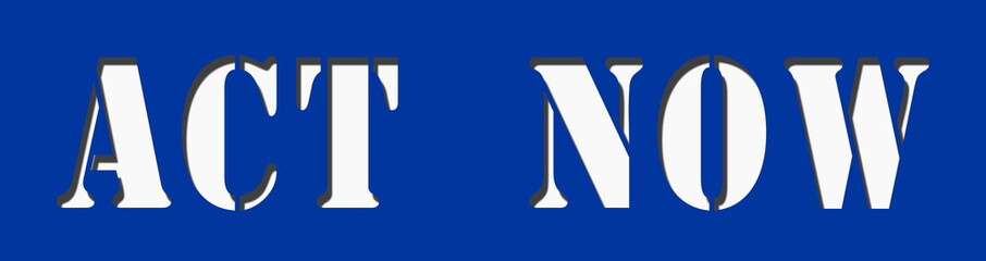 ACT NOW Post stamp logo banner