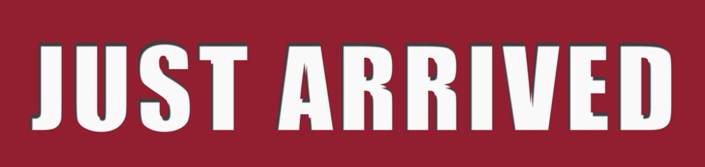 JUST ARRIVED Post stamp logo banner