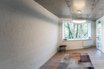 Concrete wall in modern apartament. 
