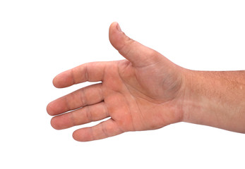right hand on a white background