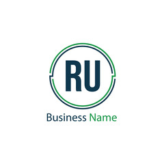 Initial Letter RU Logo Template Design