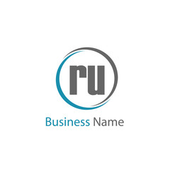 Obraz premium Initial Letter RU Logo Template Design