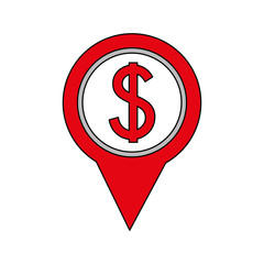 dollar coin currency money pointer location
