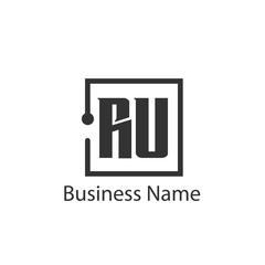 Initial Letter RU Logo Template Design