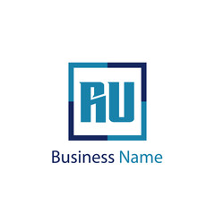 Obraz premium Initial Letter RU Logo Template Design
