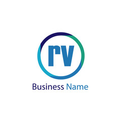 Initial Letter RV Logo Template Design