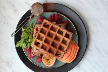 Gesunde Waffeln mit Papaya