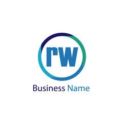 Initial Letter RW Logo Template Design