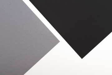Abstract geometric shape white black gray color paper background