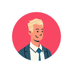 Blond businessman avatar man face profile icon
