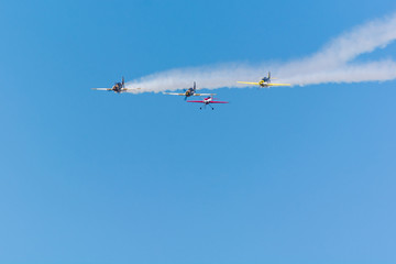 A Beautiful Four Planes Formation at an Airshow