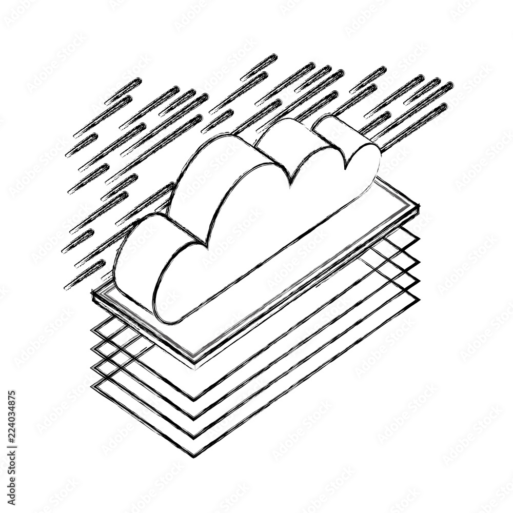 Poster cloud computing isometric storage data