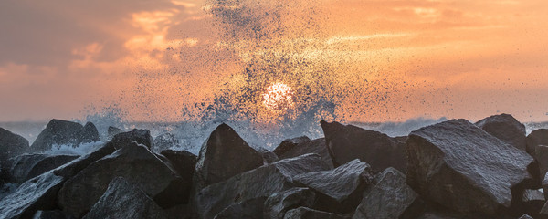 Wellenbrecher an der ostsee