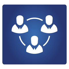 business man circle diagram on blue background