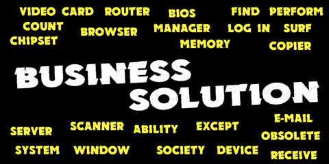 BUSINESS SOLUTION Tags and words cloud