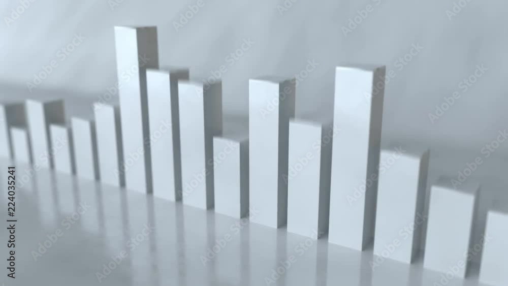 Aufkleber white bars of spectrum analyzer. abstract music concept. 3d render seamless loop animation 4k uhd 38