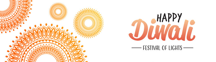 Naklejka premium Happy Diwali traditional Indian lights Hindu festival