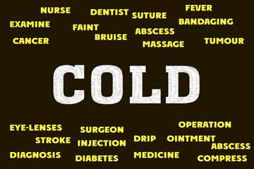 cold Medical Tags and words cloud concept
