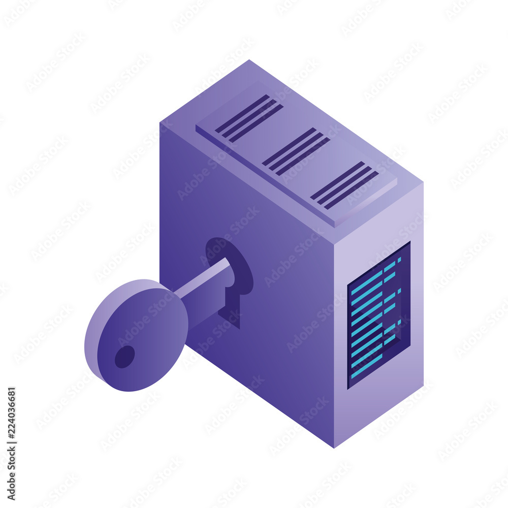 Poster tower server with key security