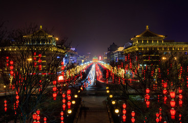 Xian China bei Nacht