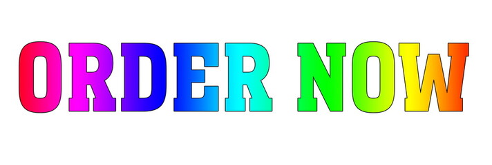 order now Rainbow Logo banner
