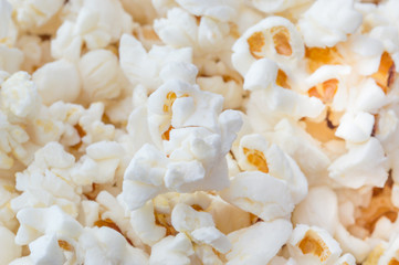 Close-up of white pop corn.