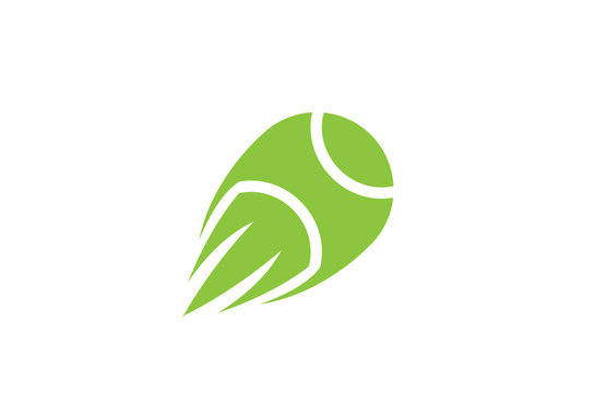 Creative Green Speed tennis Ball Logo Symbol Vector Illustration