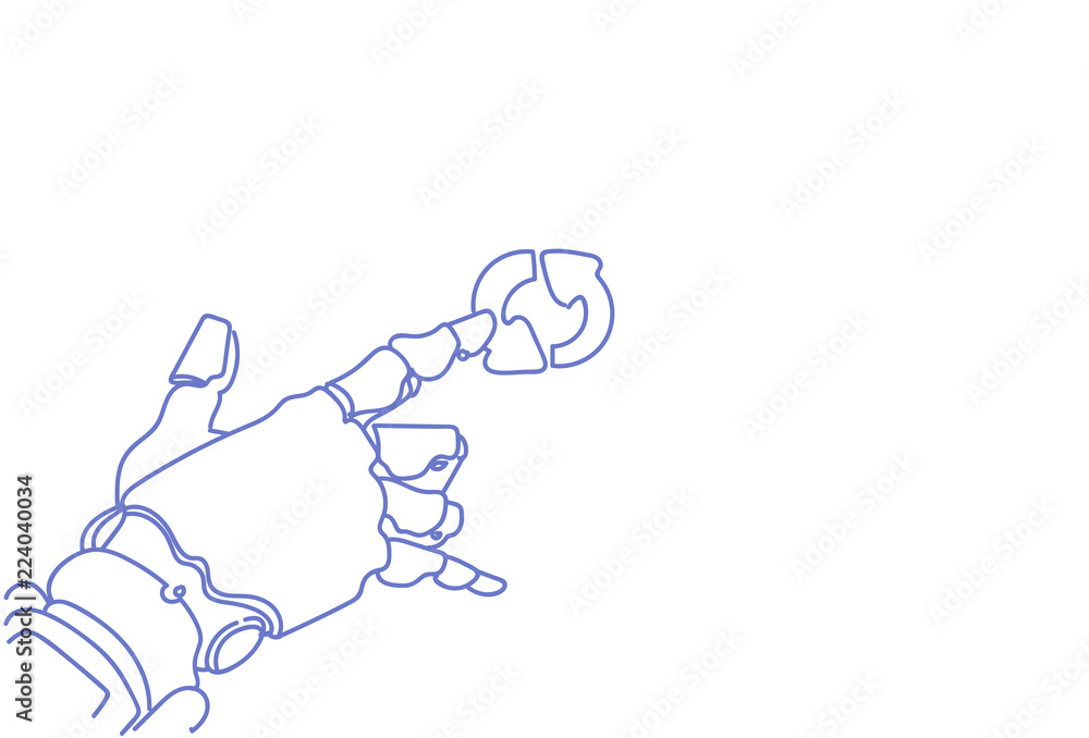 Poster robotic hand touch updating button artificial intelligence
